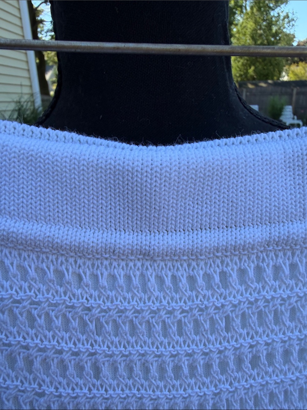 Vince White Open Knit Crochet Midi Skirt Size M Minimalist - Picture 3 of 7